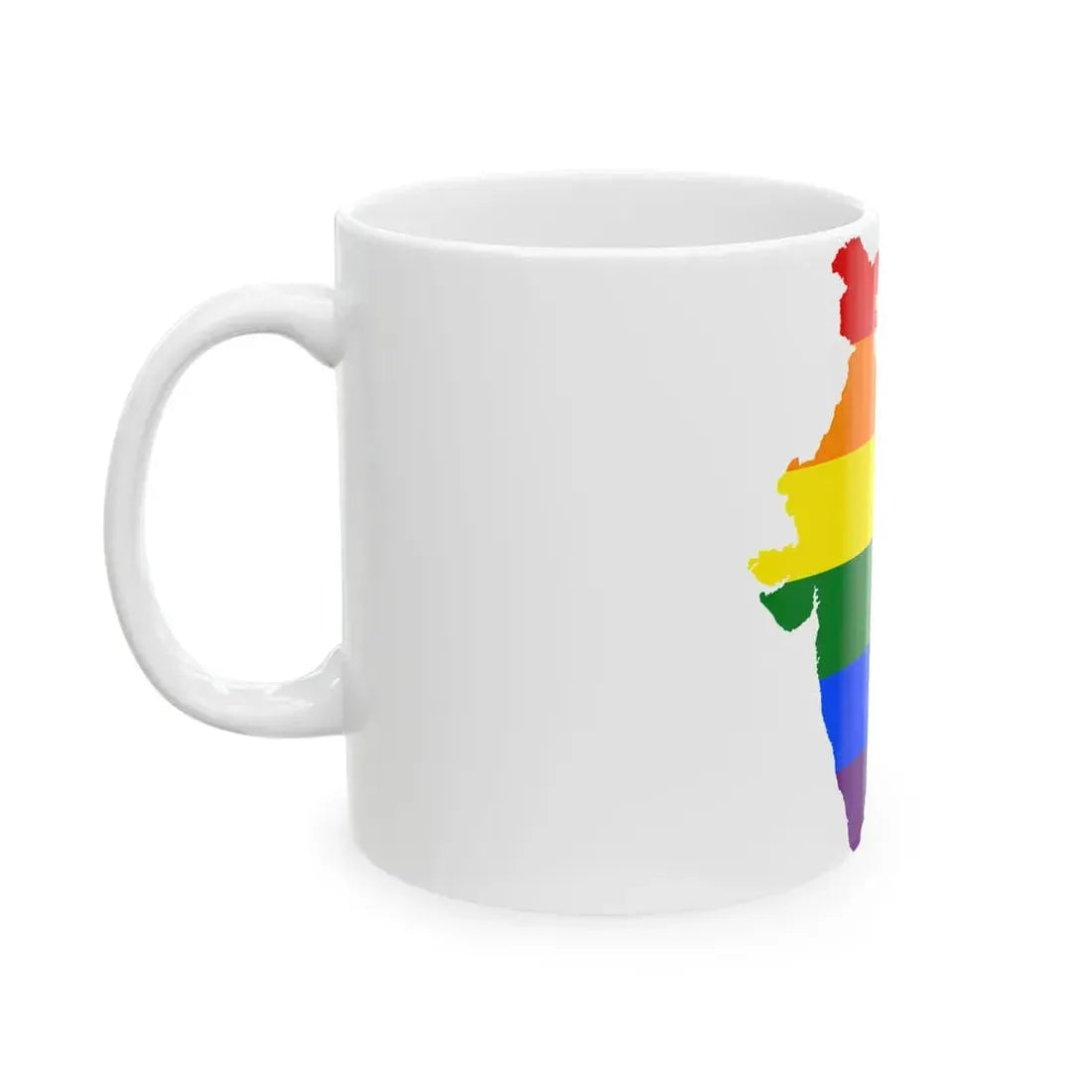 LGBT flag map of India (India) White Coffee Mug - Go Mug Yourself