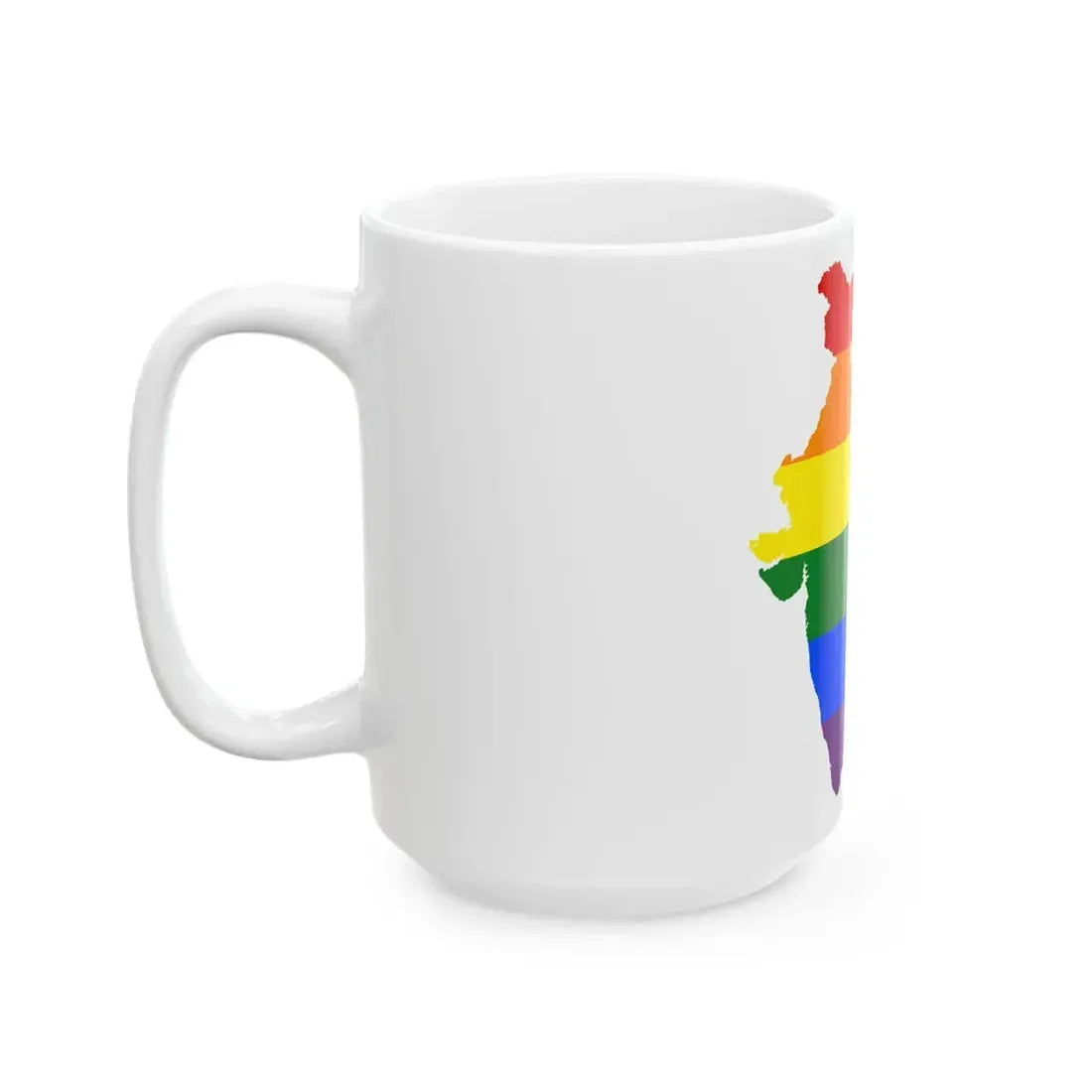 LGBT flag map of India (India) White Coffee Mug - Go Mug Yourself