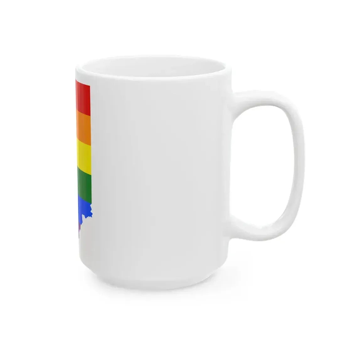 LGBT flag map of Indiana (United States) White Coffee Mug - Go Mug Yourself