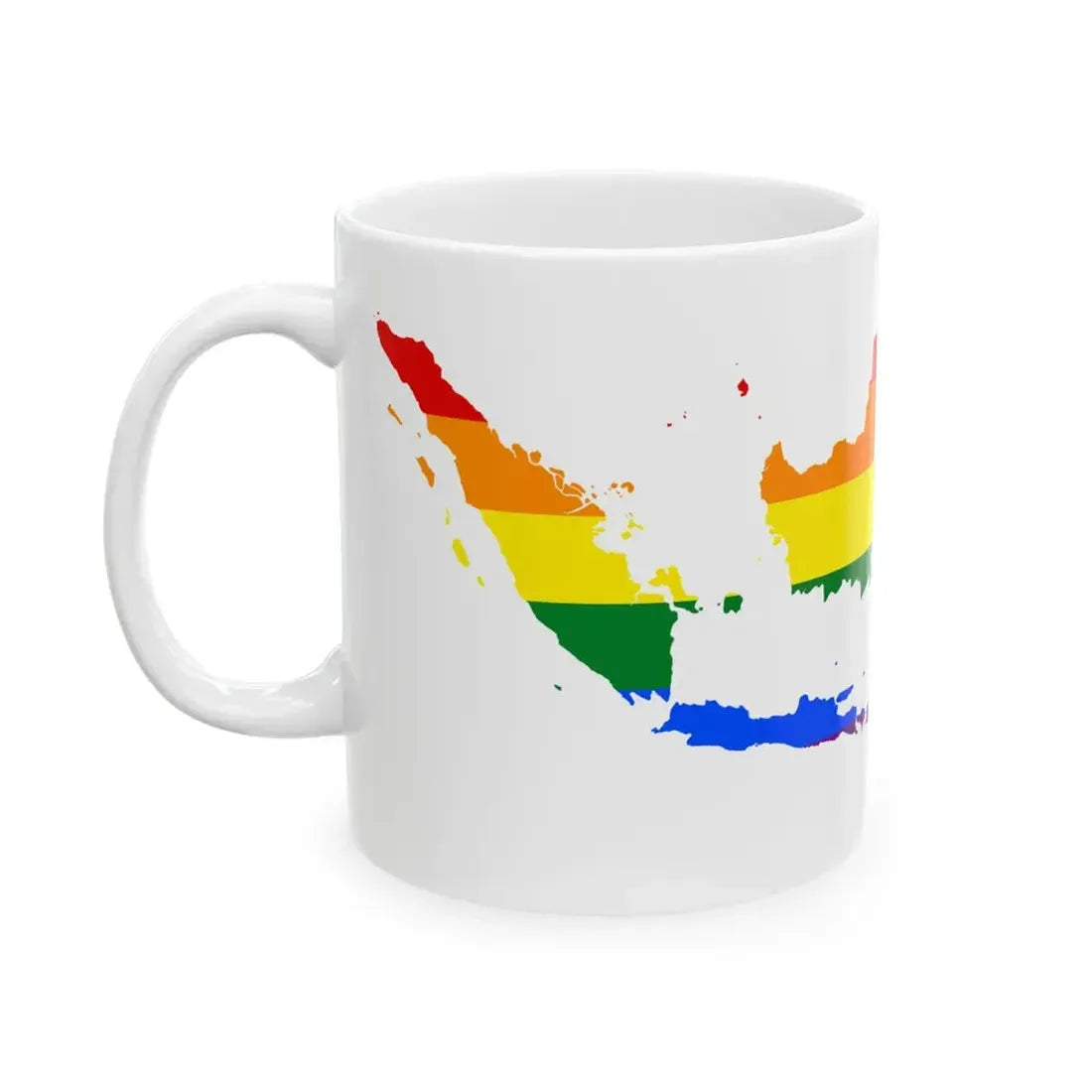 LGBT flag map of Indonesia (Indonesia) White Coffee Mug - Go Mug Yourself
