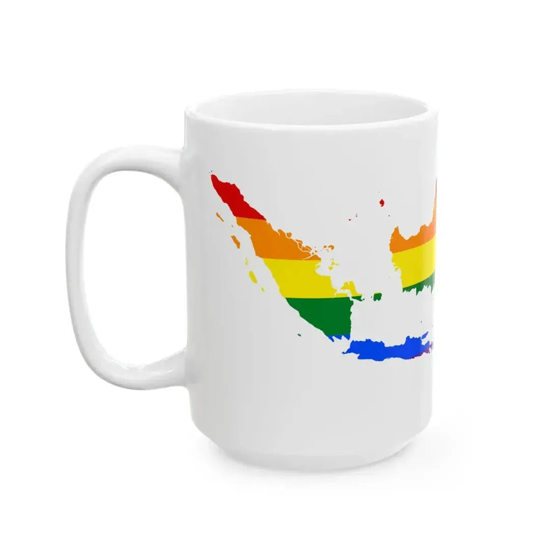 LGBT flag map of Indonesia (Indonesia) White Coffee Mug - Go Mug Yourself