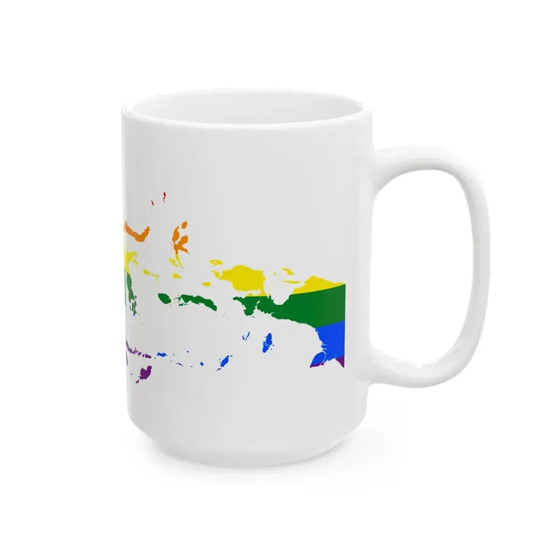 LGBT flag map of Indonesia (Indonesia) White Coffee Mug - Go Mug Yourself