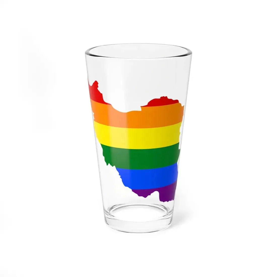 LGBT flag map of Iran (Iran) Pint Glass 16oz 16oz - Go Mug Yourself