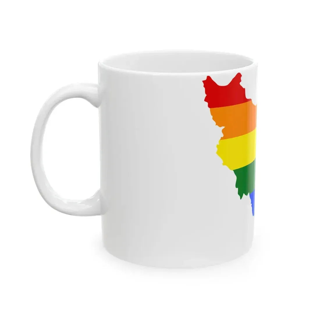 LGBT flag map of Iran (Iran) White Coffee Mug - Go Mug Yourself