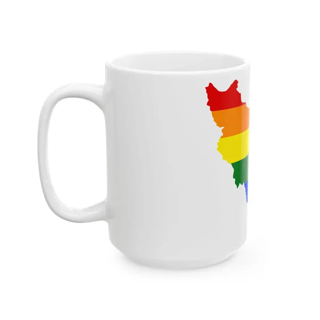 LGBT flag map of Iran (Iran) White Coffee Mug - Go Mug Yourself