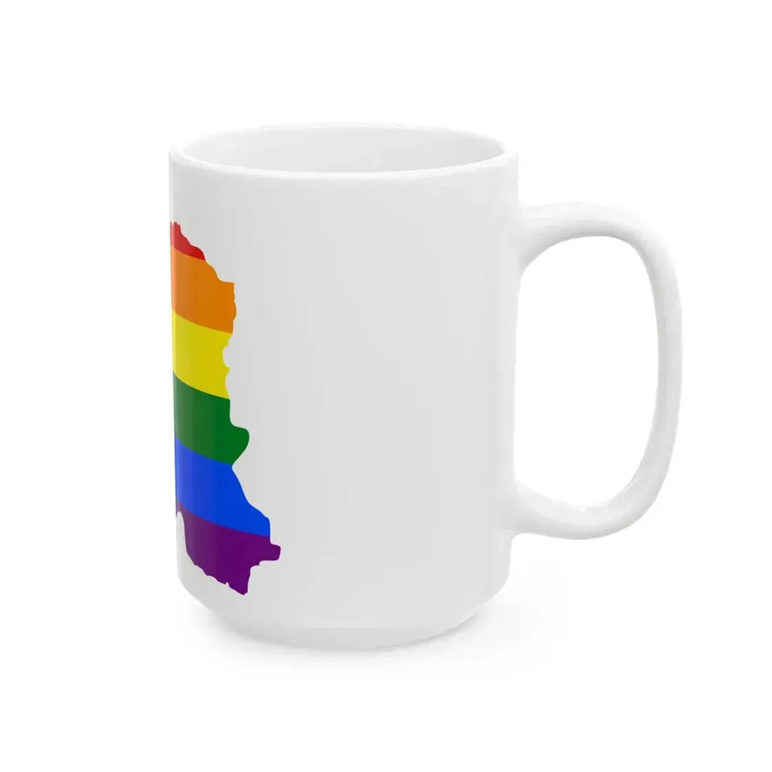 LGBT flag map of Iran (Iran) White Coffee Mug - Go Mug Yourself