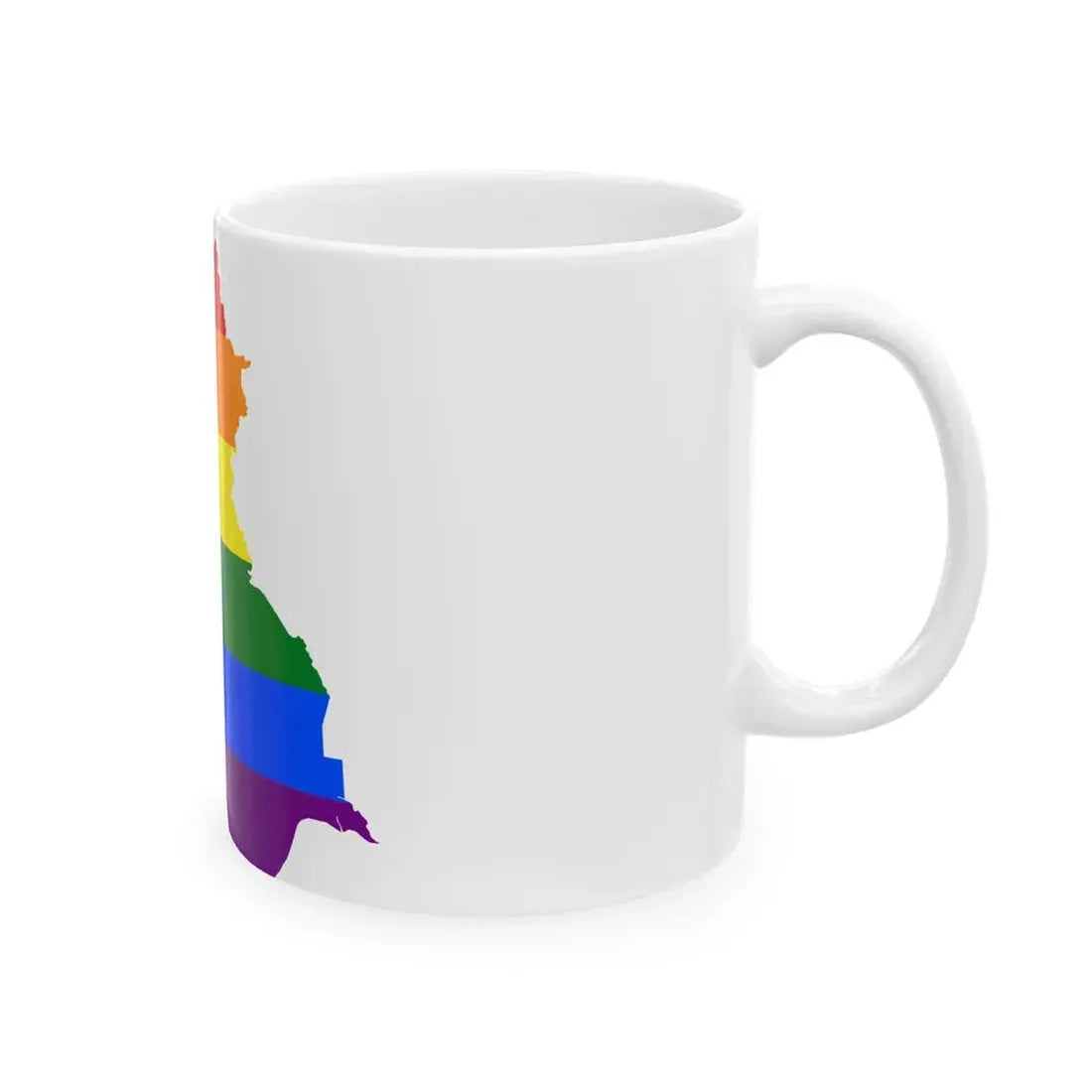 LGBT flag map of Iraq (Iraq) White Coffee Mug - Go Mug Yourself