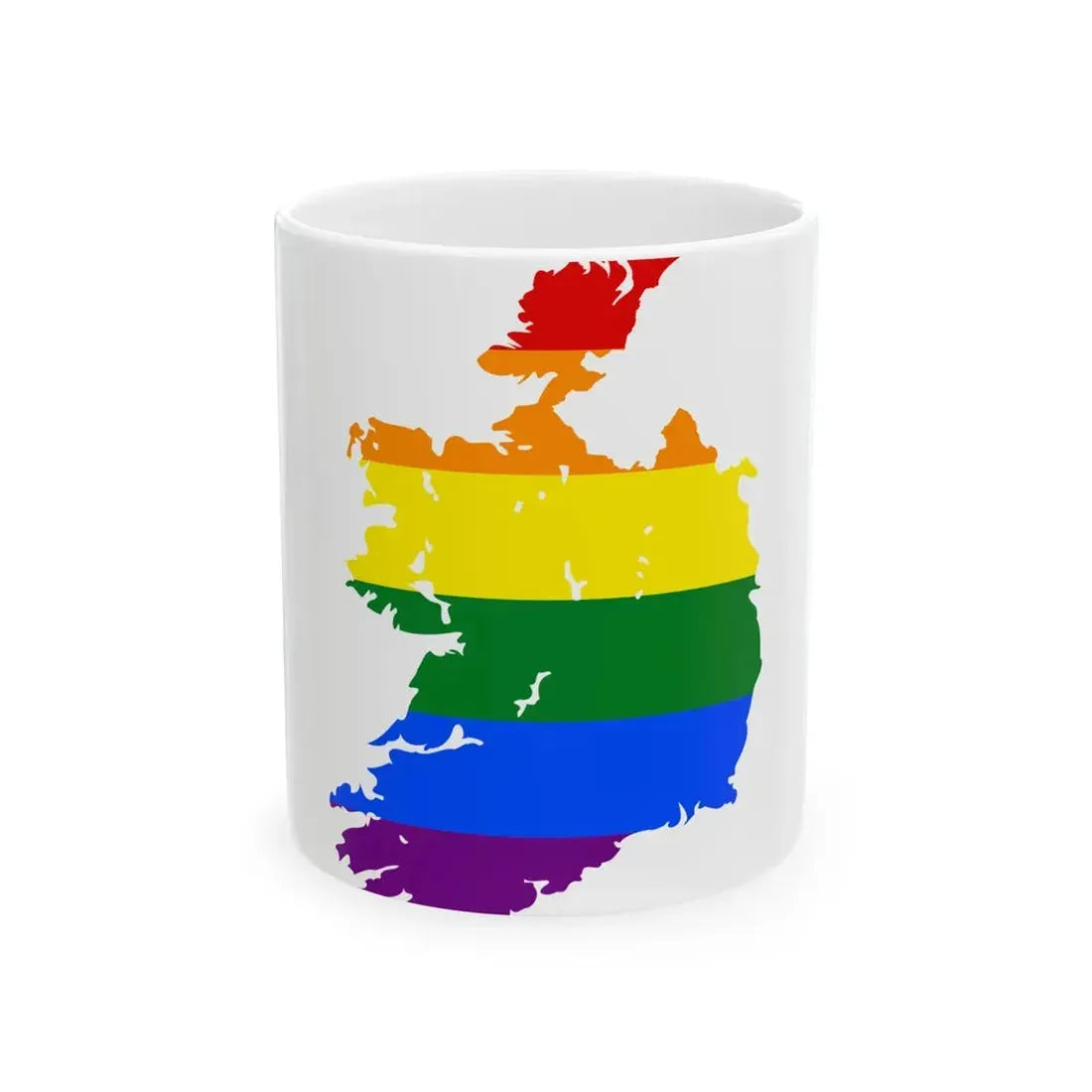 LGBT flag map of Ireland (Ireland) White Coffee Mug 11oz - Go Mug Yourself