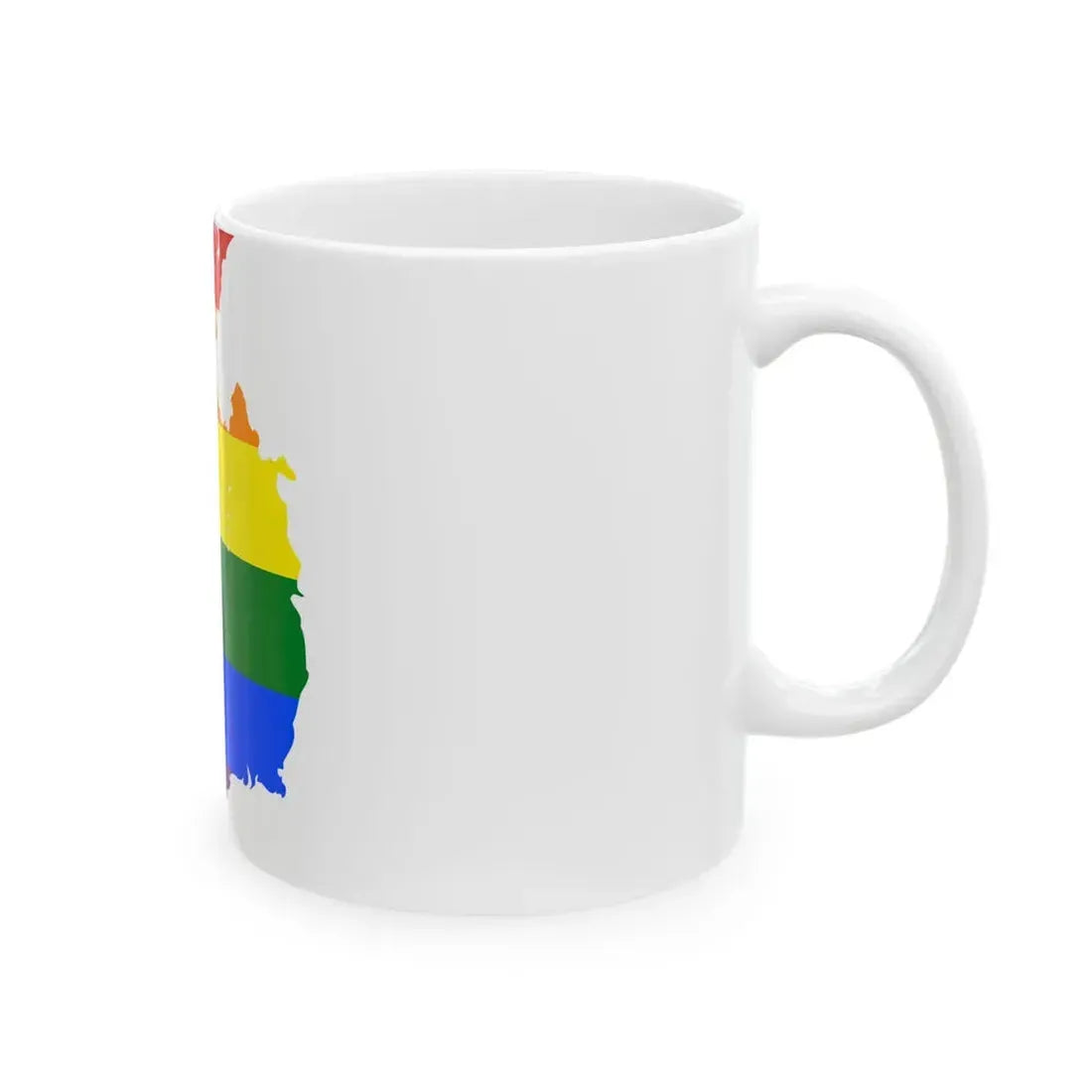 LGBT flag map of Ireland (Ireland) White Coffee Mug - Go Mug Yourself
