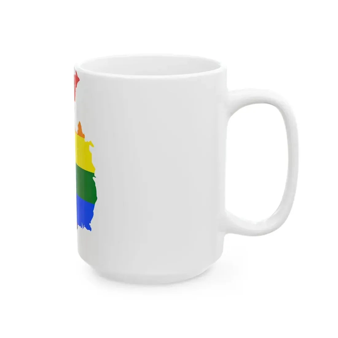 LGBT flag map of Ireland (Ireland) White Coffee Mug - Go Mug Yourself