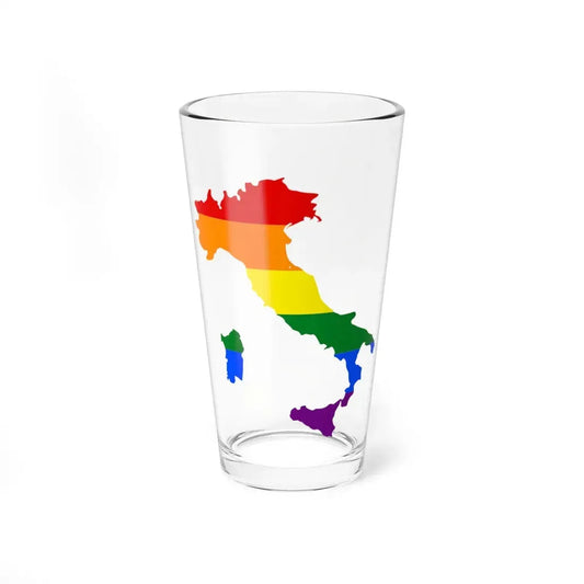 LGBT flag map of Italy (Italy) Pint Glass 16oz 16oz - Go Mug Yourself