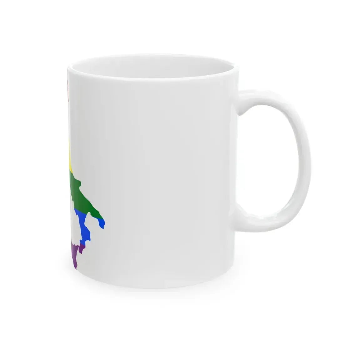 LGBT flag map of Italy (Italy) White Coffee Mug - Go Mug Yourself