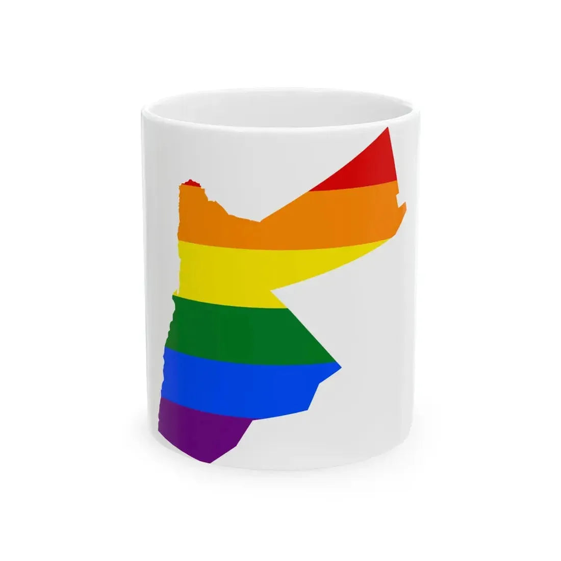 LGBT flag map of Jordan (Jordan) White Coffee Mug 11oz - Go Mug Yourself