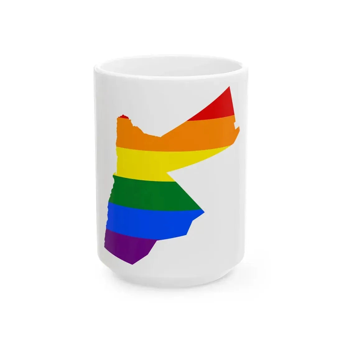LGBT flag map of Jordan (Jordan) White Coffee Mug 15oz - Go Mug Yourself