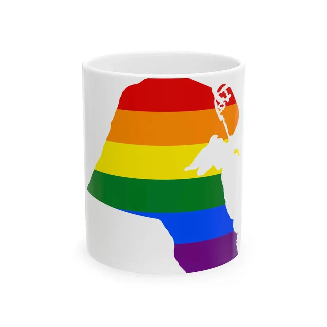 LGBT flag map of Kuwait (Kuwait) White Coffee Mug 11oz - Go Mug Yourself