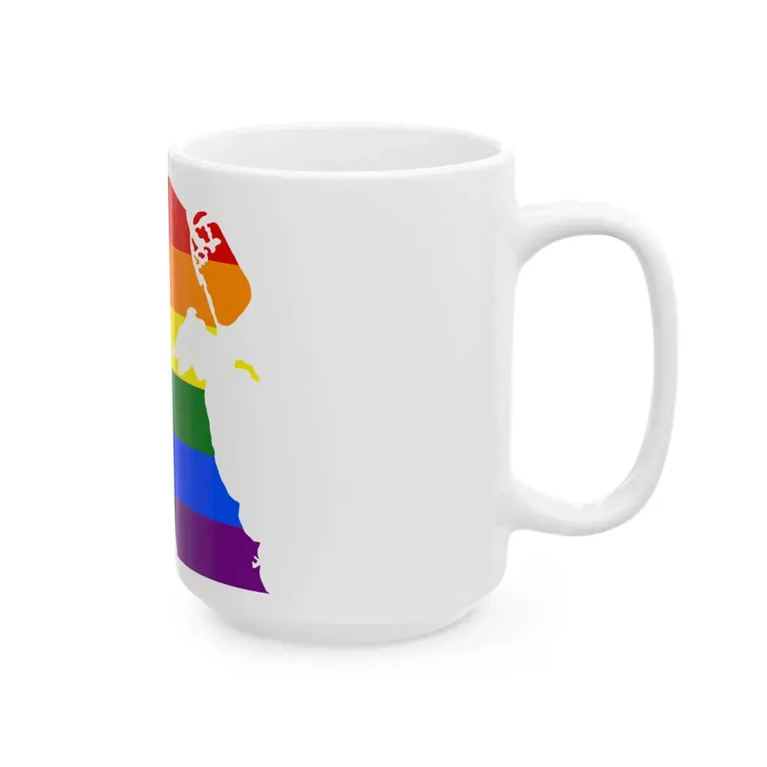 LGBT flag map of Kuwait (Kuwait) White Coffee Mug - Go Mug Yourself