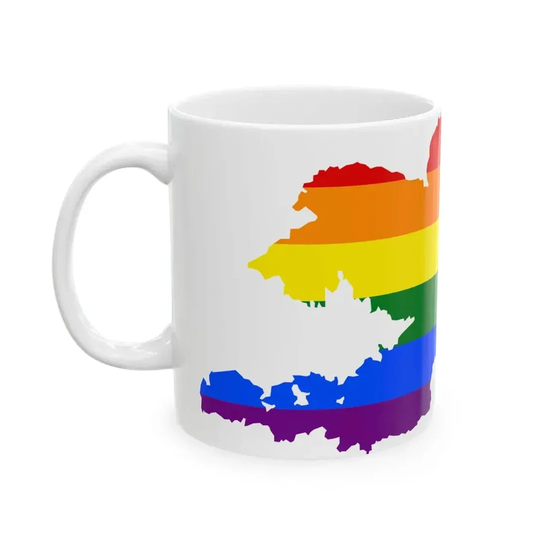 LGBT flag map of Kyrgyzstan (Kyrgyzstan) White Coffee Mug - Go Mug Yourself