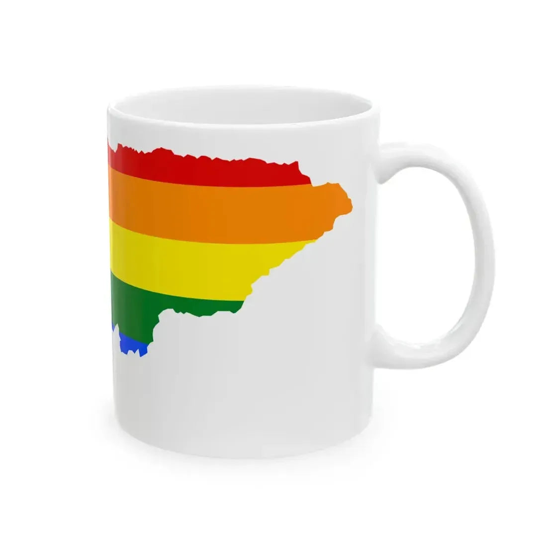 LGBT flag map of Kyrgyzstan (Kyrgyzstan) White Coffee Mug - Go Mug Yourself