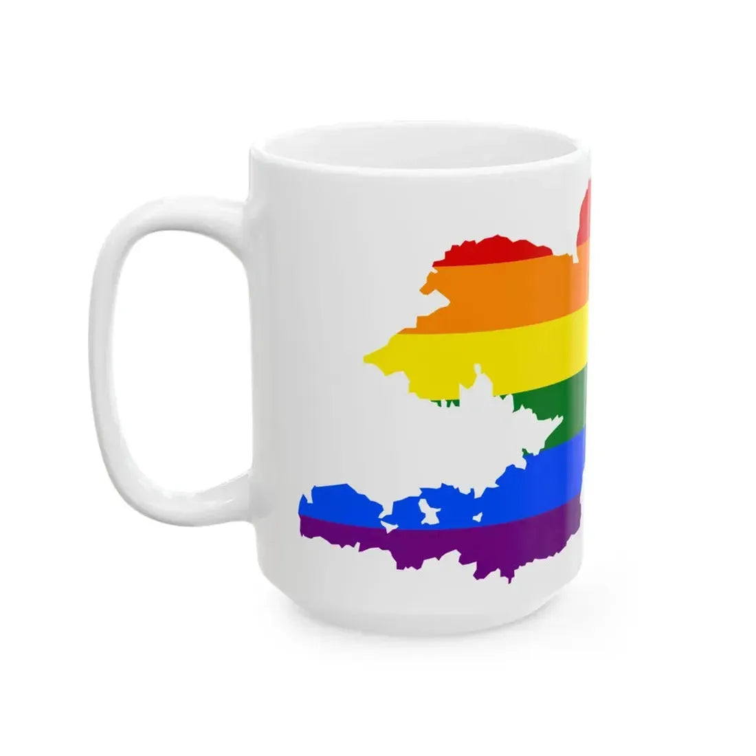 LGBT flag map of Kyrgyzstan (Kyrgyzstan) White Coffee Mug - Go Mug Yourself