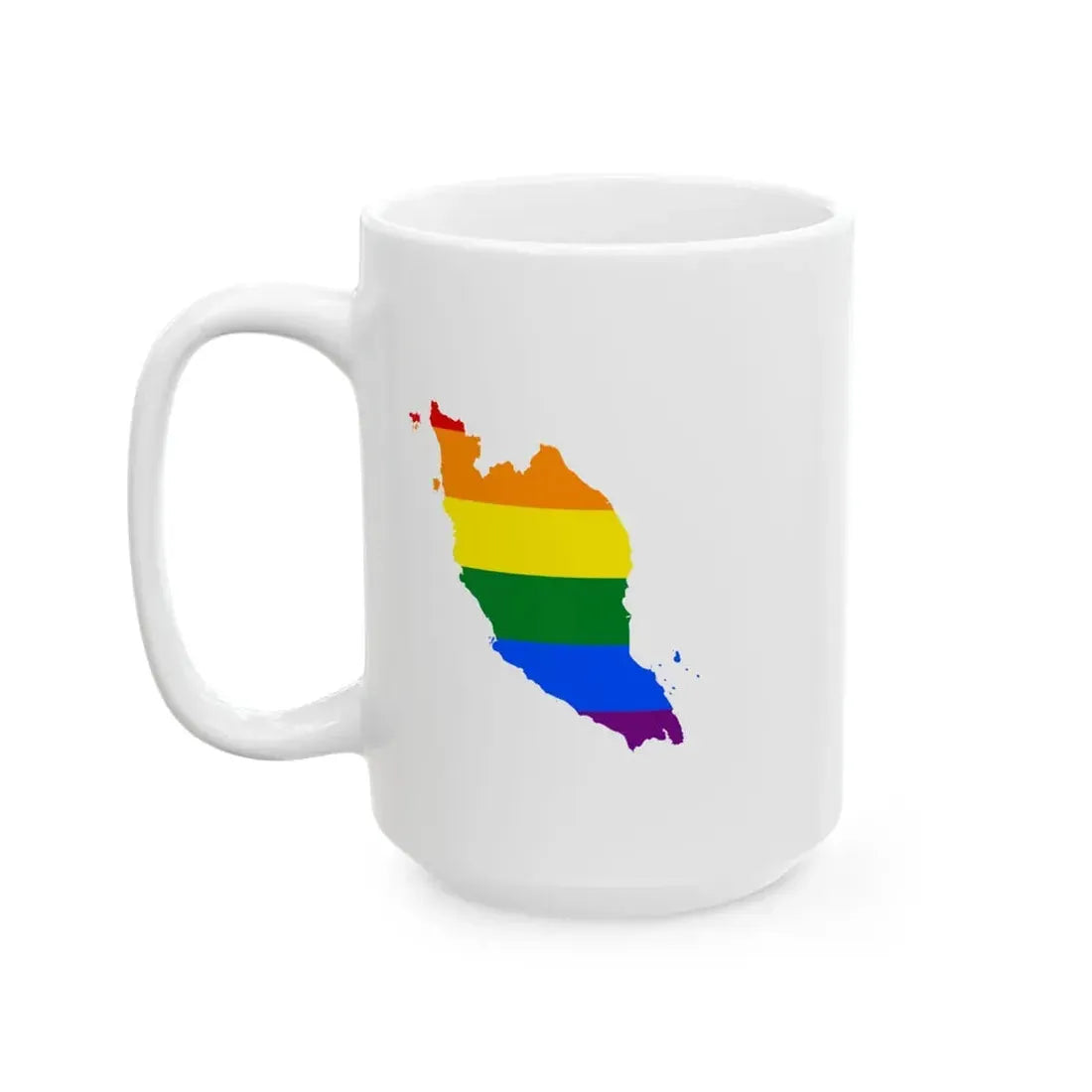LGBT flag map of Malaysia (Malaysia) White Coffee Mug - Go Mug Yourself