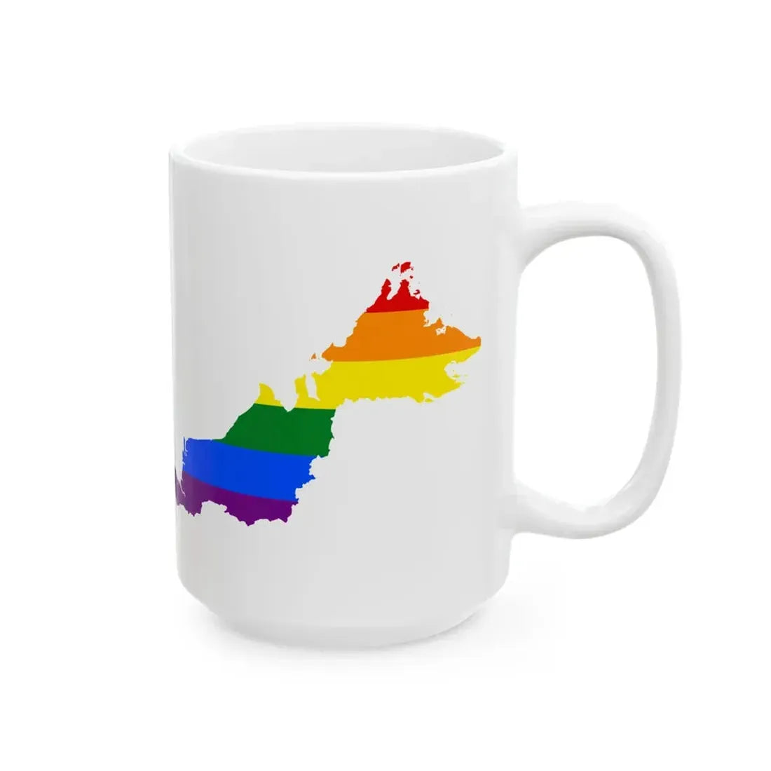 LGBT flag map of Malaysia (Malaysia) White Coffee Mug - Go Mug Yourself