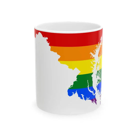LGBT flag map of Maryland (United States) White Coffee Mug 11oz - Go Mug Yourself