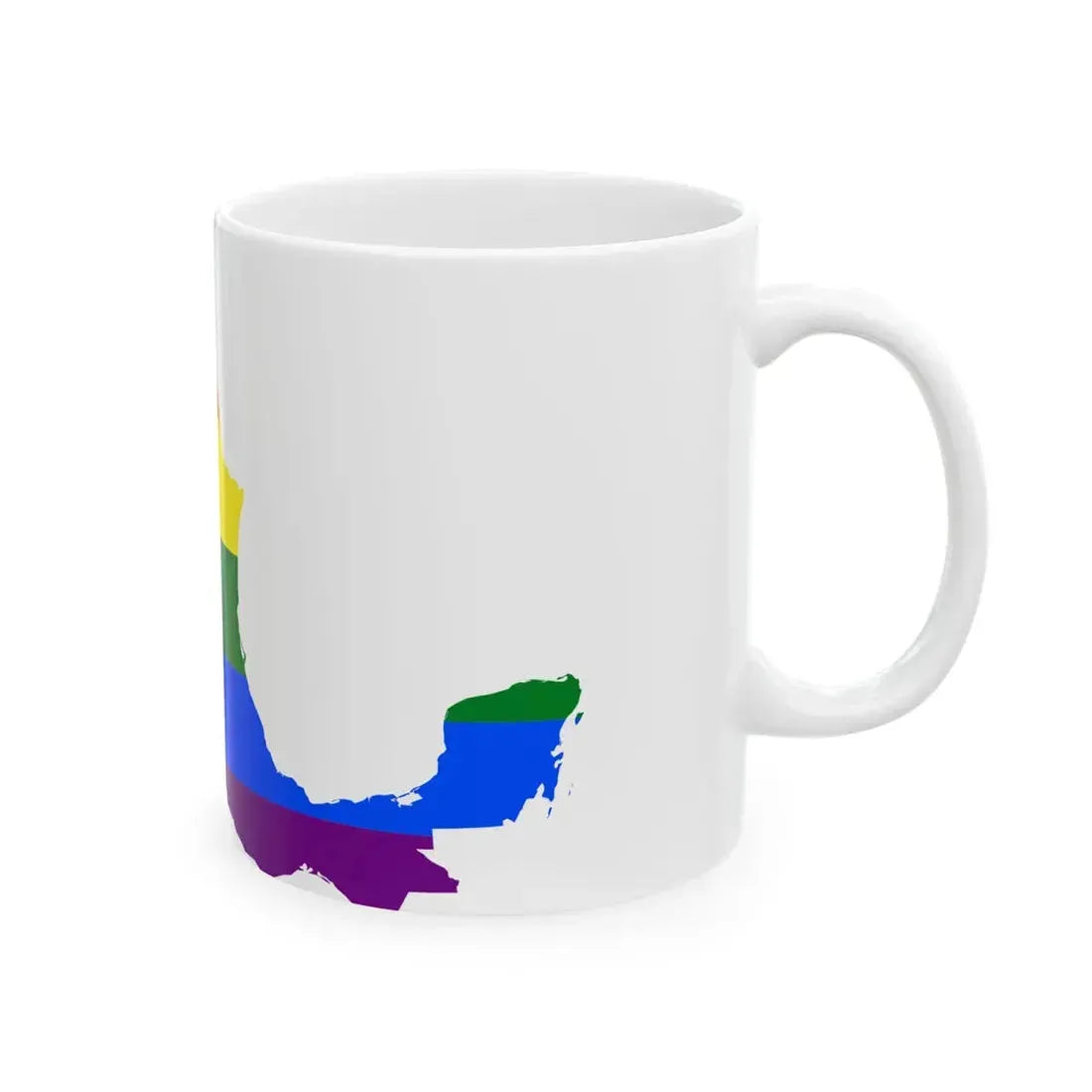 LGBT flag map of Mexico (Mexico) White Coffee Mug - Go Mug Yourself