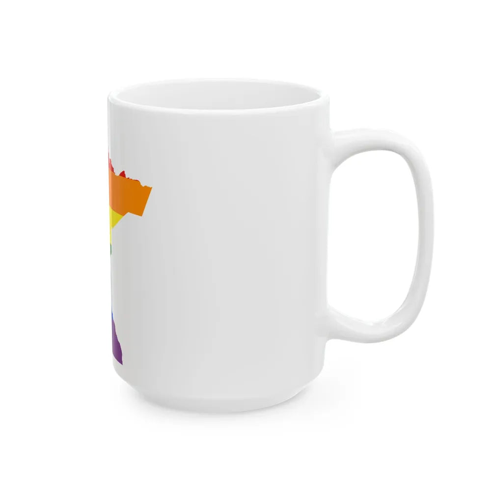 LGBT flag map of Minnesota (United States) White Coffee Mug - Go Mug Yourself