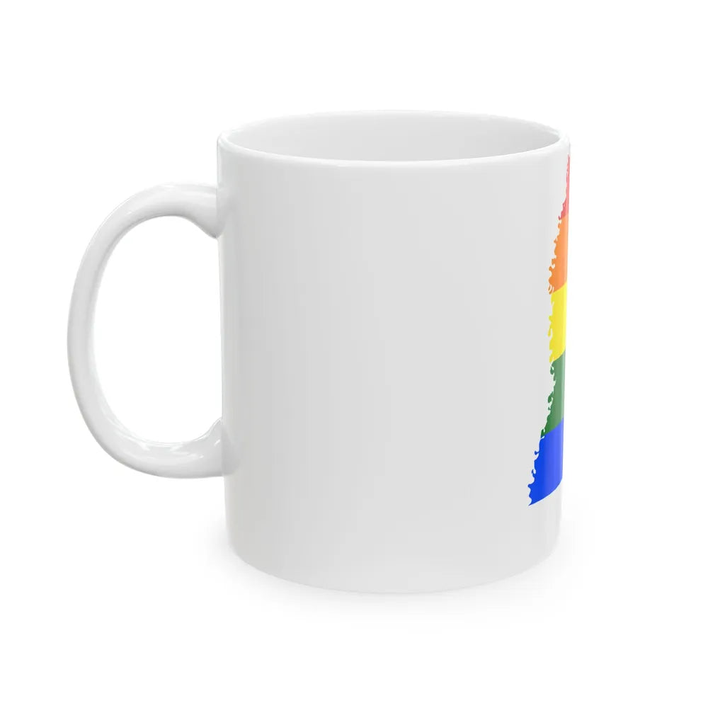 LGBT flag map of Mississippi (United States) White Coffee Mug - Go Mug Yourself