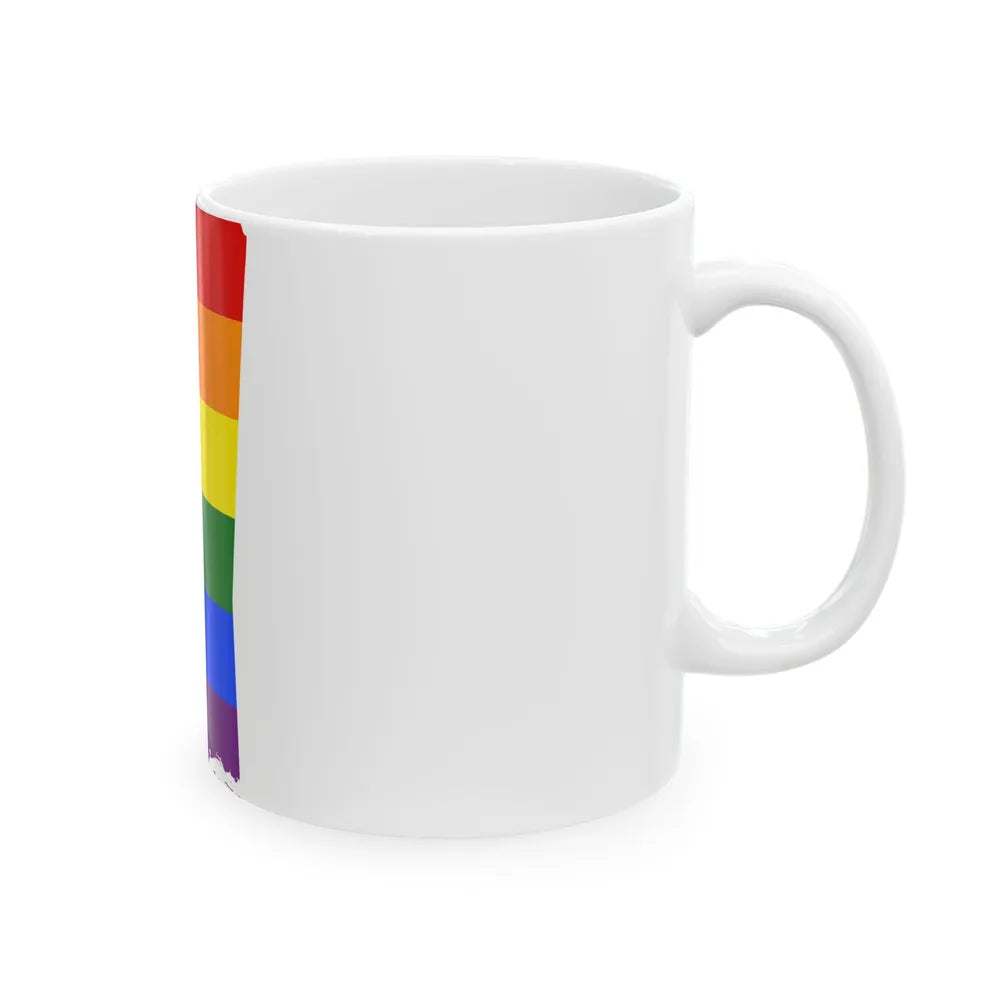LGBT flag map of Mississippi (United States) White Coffee Mug - Go Mug Yourself