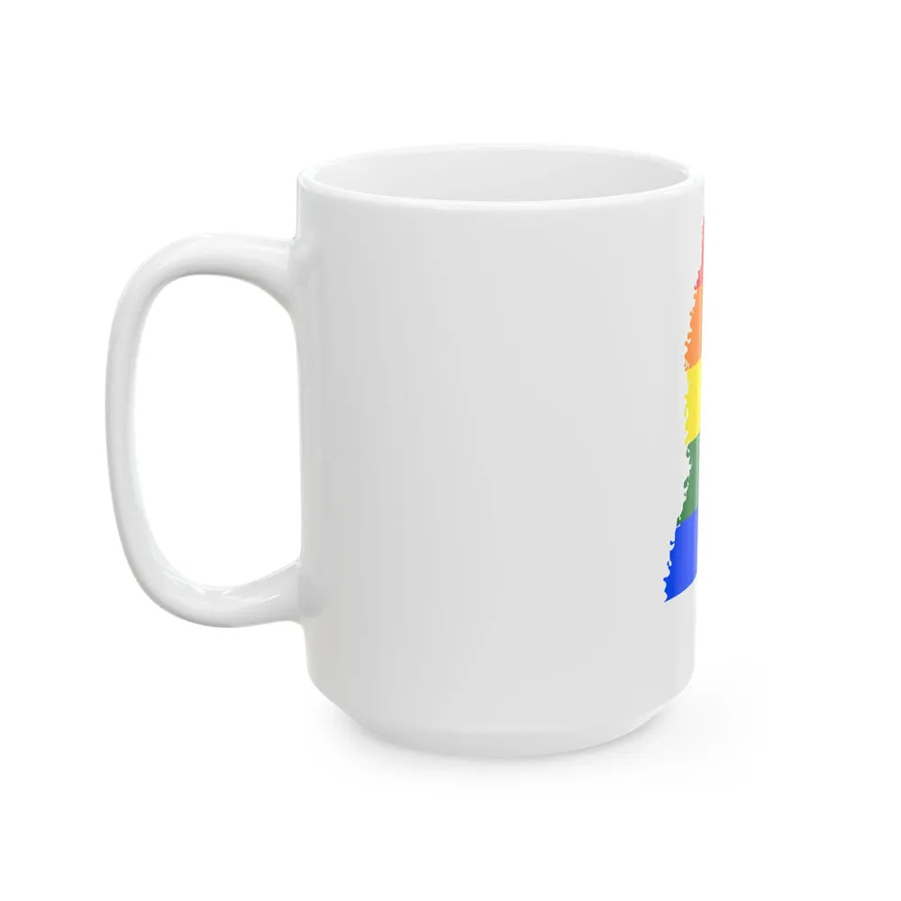 LGBT flag map of Mississippi (United States) White Coffee Mug - Go Mug Yourself