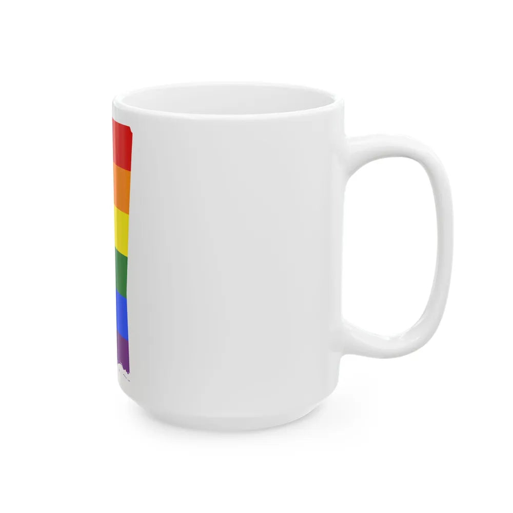 LGBT flag map of Mississippi (United States) White Coffee Mug - Go Mug Yourself