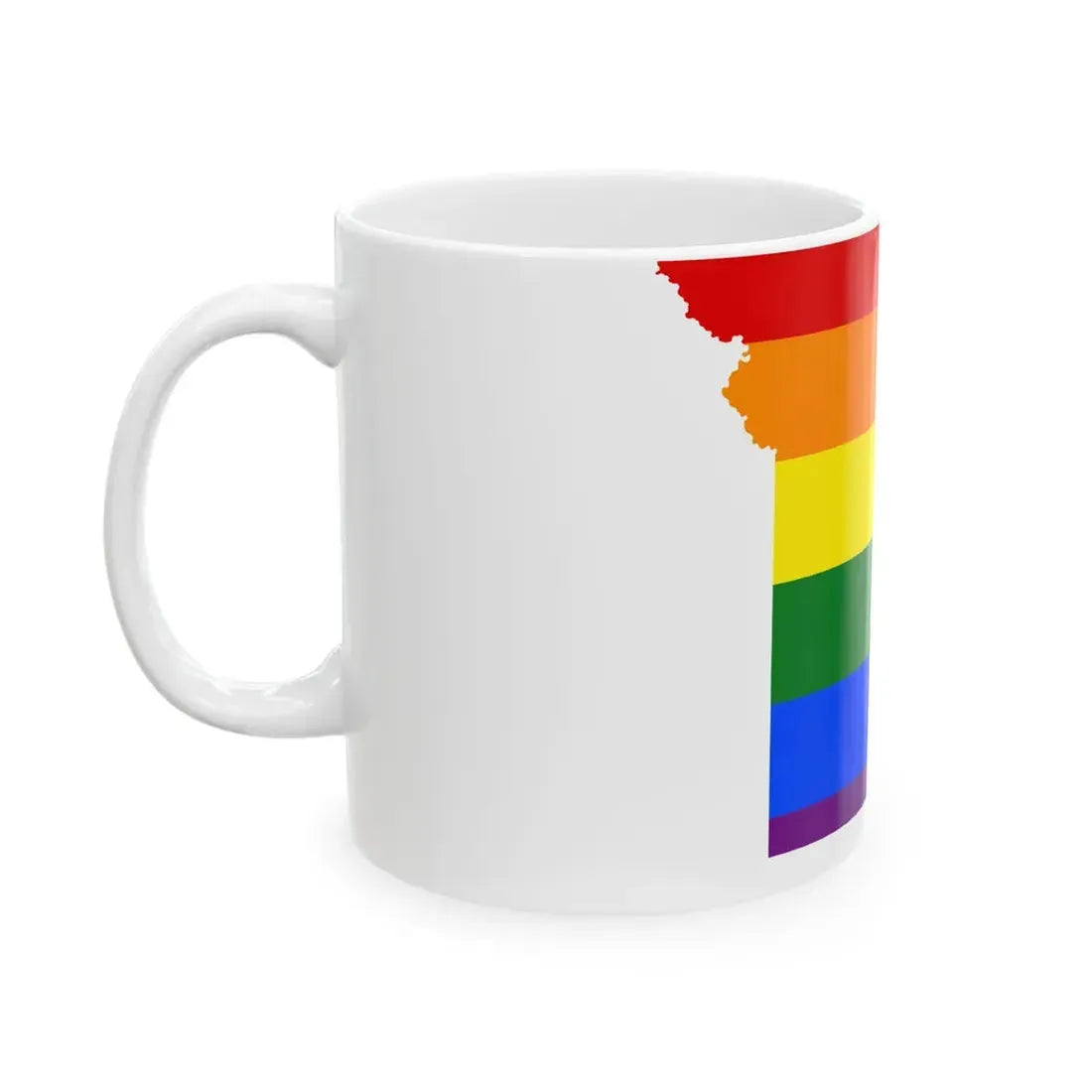 LGBT flag map of Missouri (United States) White Coffee Mug - Go Mug Yourself