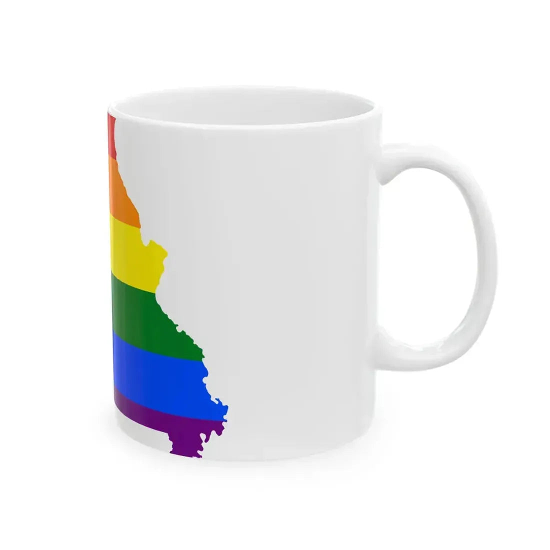 LGBT flag map of Missouri (United States) White Coffee Mug - Go Mug Yourself