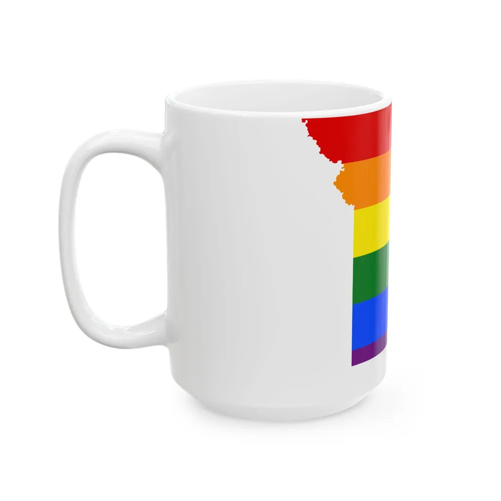 LGBT flag map of Missouri (United States) White Coffee Mug - Go Mug Yourself