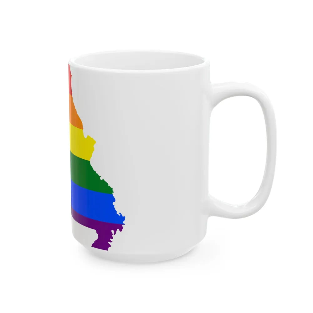 LGBT flag map of Missouri (United States) White Coffee Mug - Go Mug Yourself