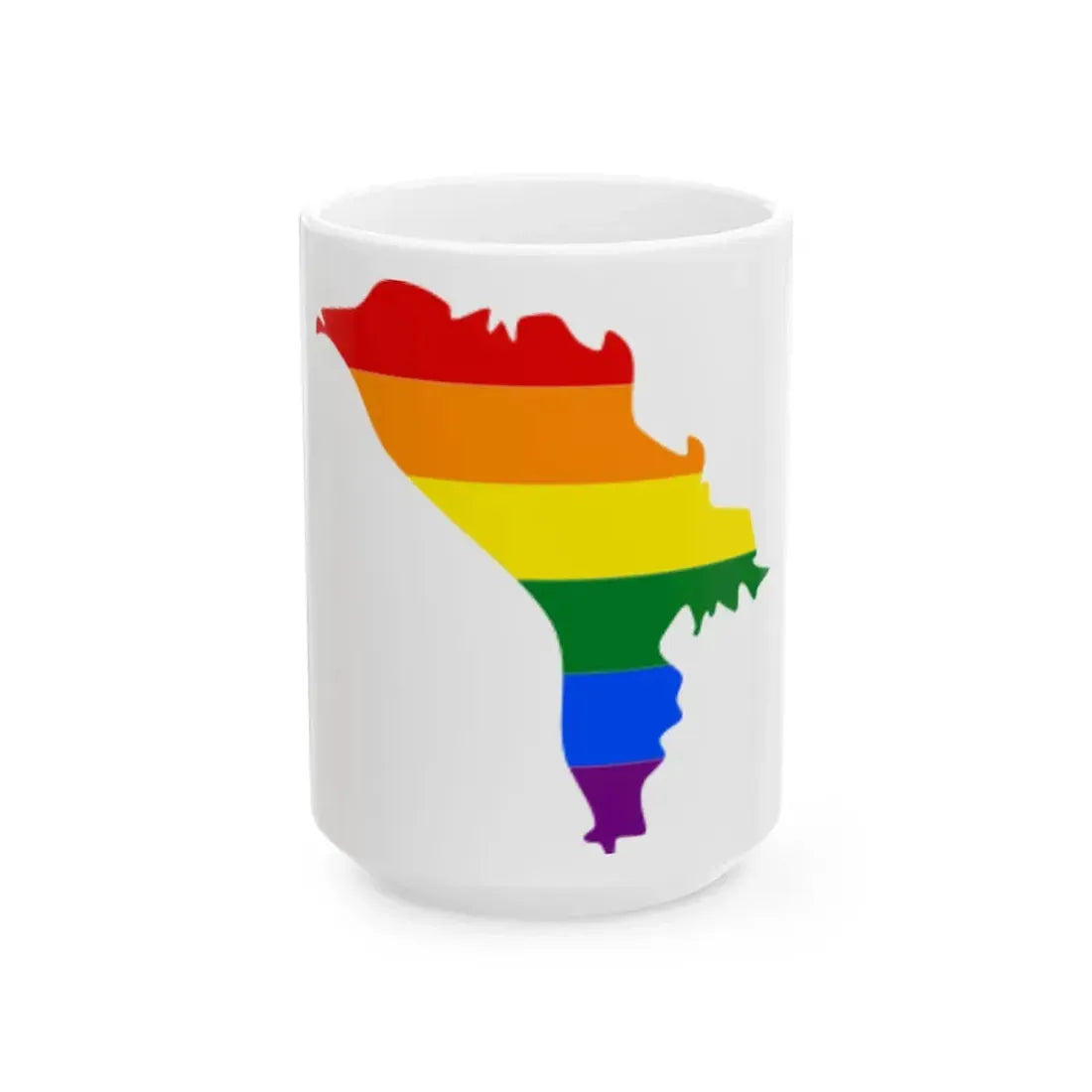 LGBT flag map of Moldova (Moldova) White Coffee Mug 15oz - Go Mug Yourself