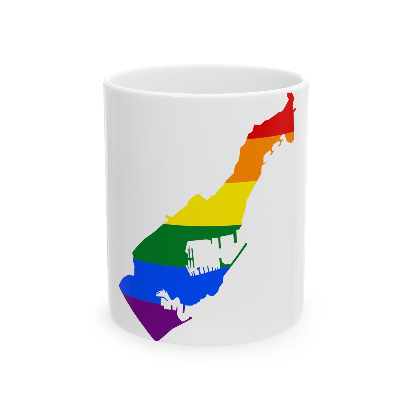 LGBT flag map of Monaco (Monaco) White Coffee Mug-11oz-Go Mug Yourself