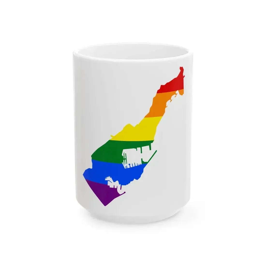 LGBT flag map of Monaco (Monaco) White Coffee Mug 15oz - Go Mug Yourself