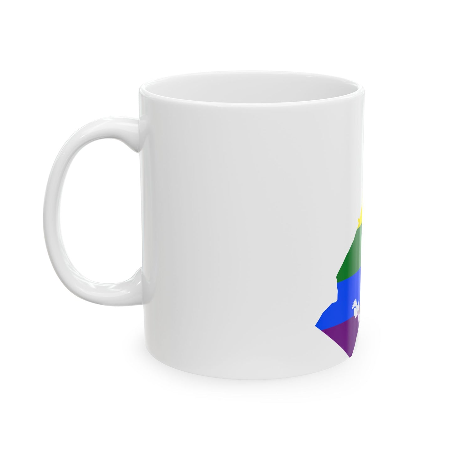 LGBT flag map of Monaco (Monaco) White Coffee Mug-Go Mug Yourself