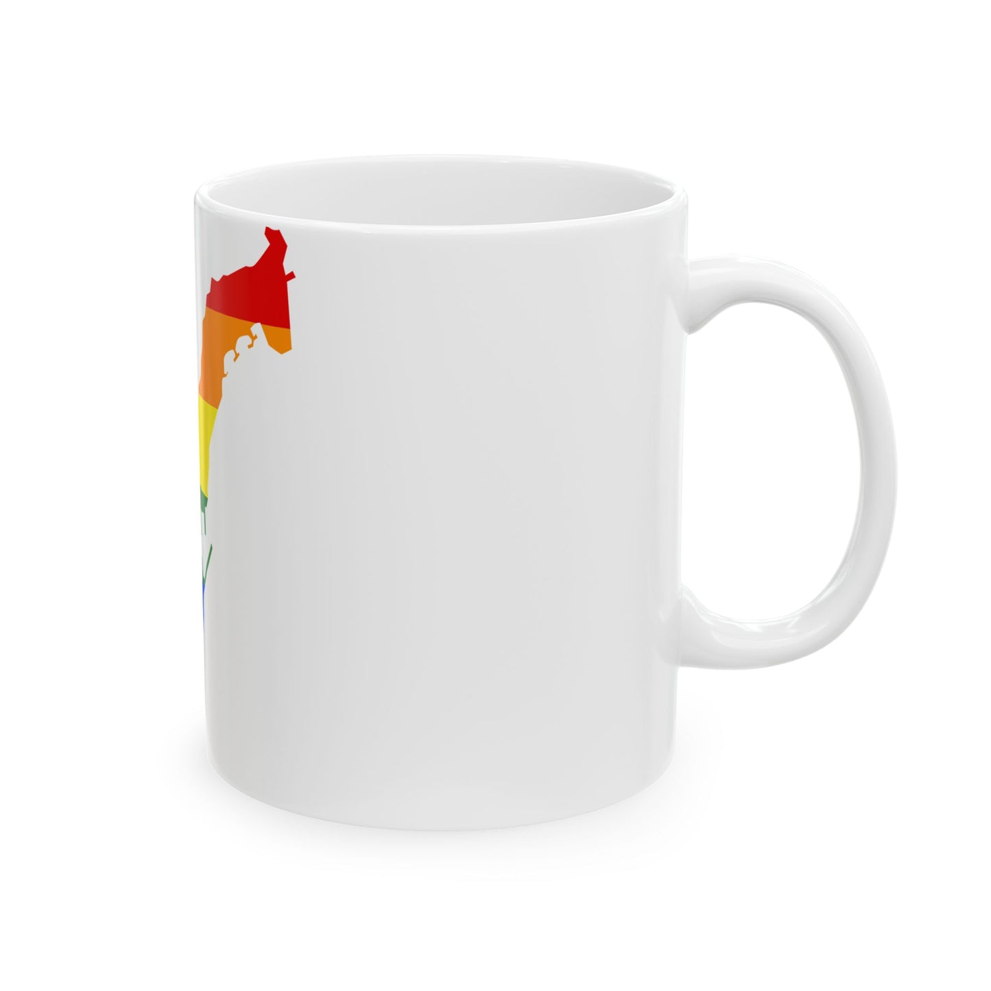 LGBT flag map of Monaco (Monaco) White Coffee Mug-Go Mug Yourself