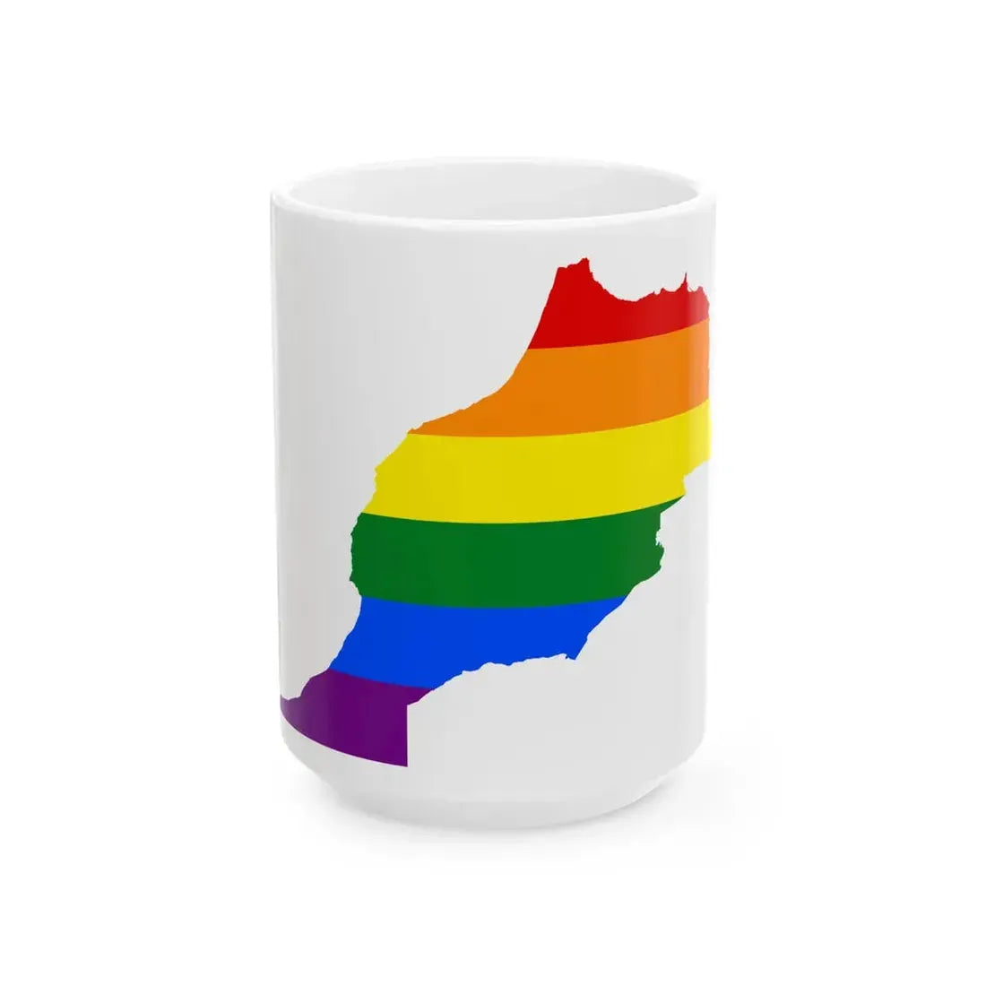 LGBT flag map of Morocco (Morocco) White Coffee Mug 15oz - Go Mug Yourself