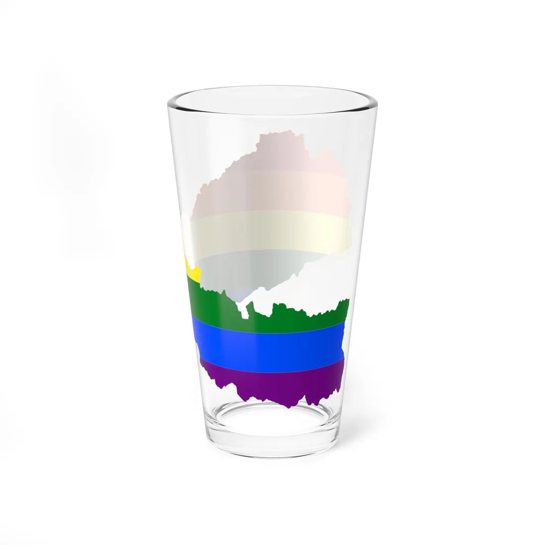 LGBT flag map of Nepal (Nepal) Pint Glass 16oz - Go Mug Yourself