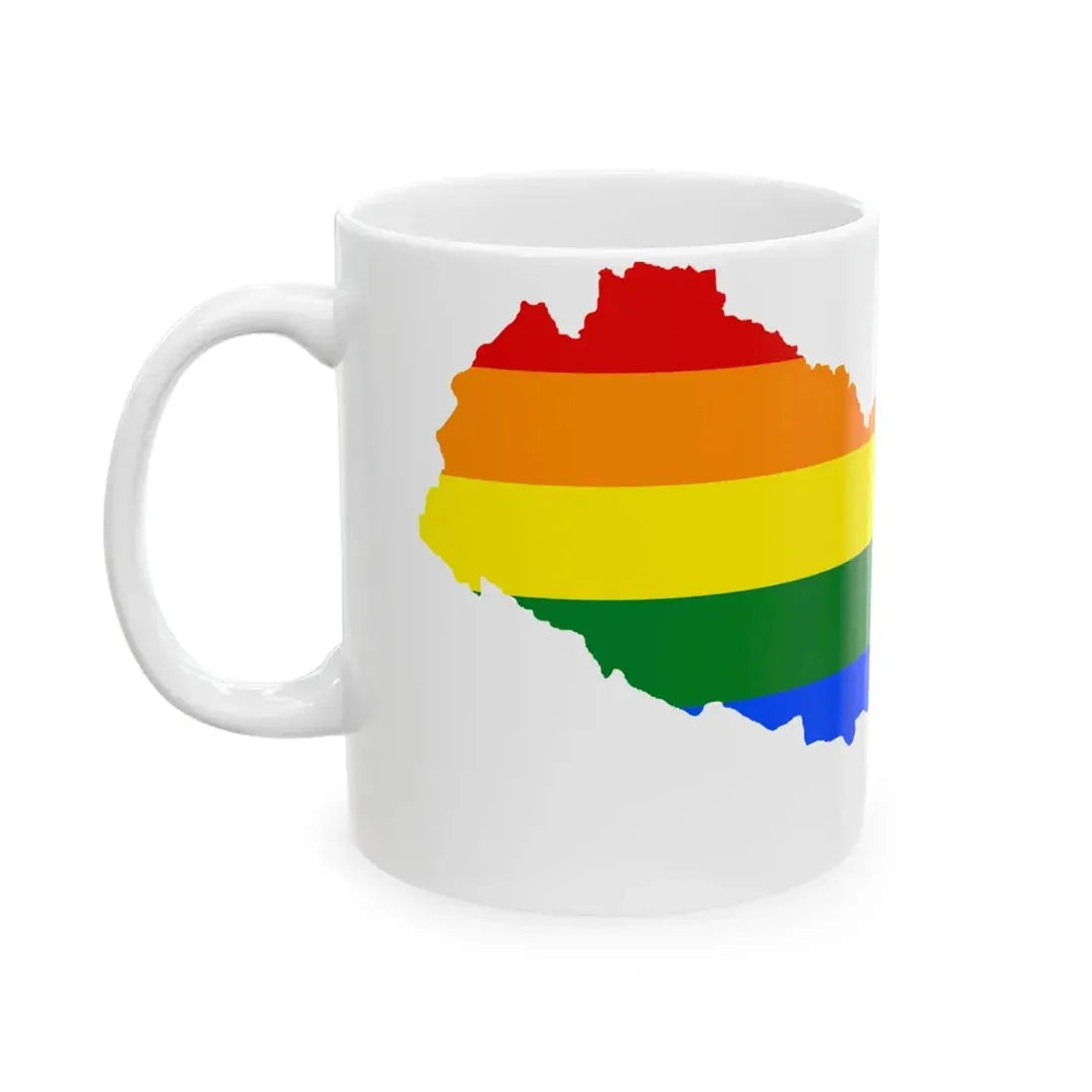 LGBT flag map of Nepal (Nepal) White Coffee Mug - Go Mug Yourself