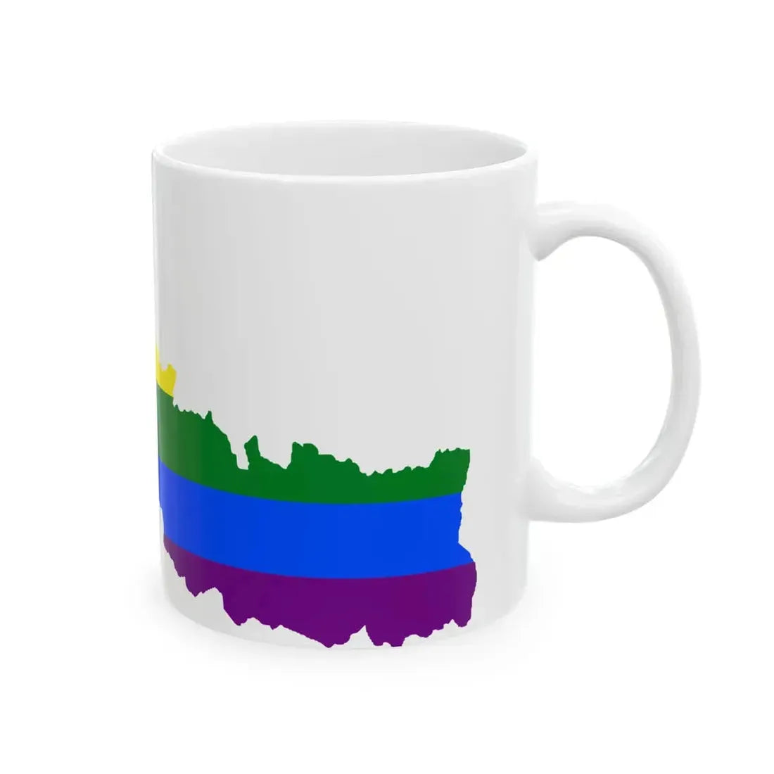 LGBT flag map of Nepal (Nepal) White Coffee Mug - Go Mug Yourself