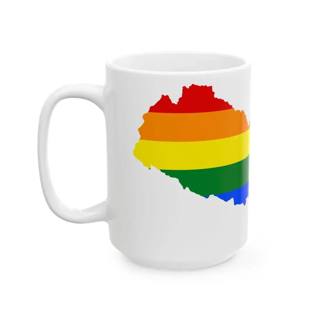 LGBT flag map of Nepal (Nepal) White Coffee Mug - Go Mug Yourself