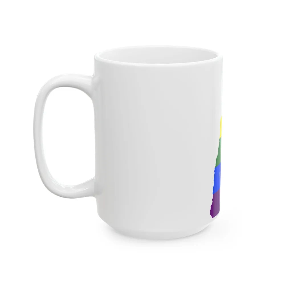 LGBT flag map of New Hampshire (United States) White Coffee Mug - Go Mug Yourself