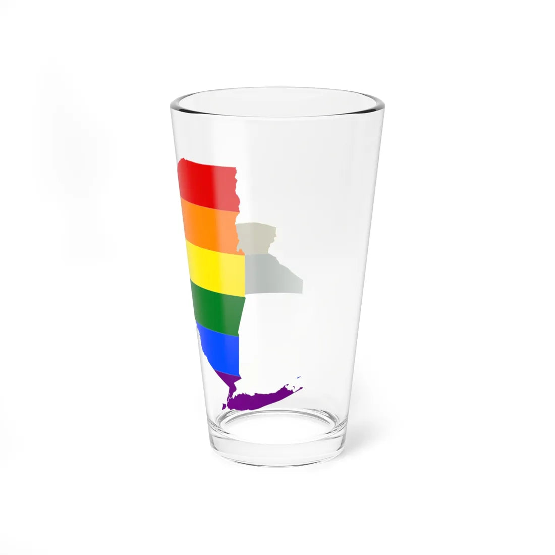 LGBT flag map of New York (United States) Pint Glass 16oz - Go Mug Yourself