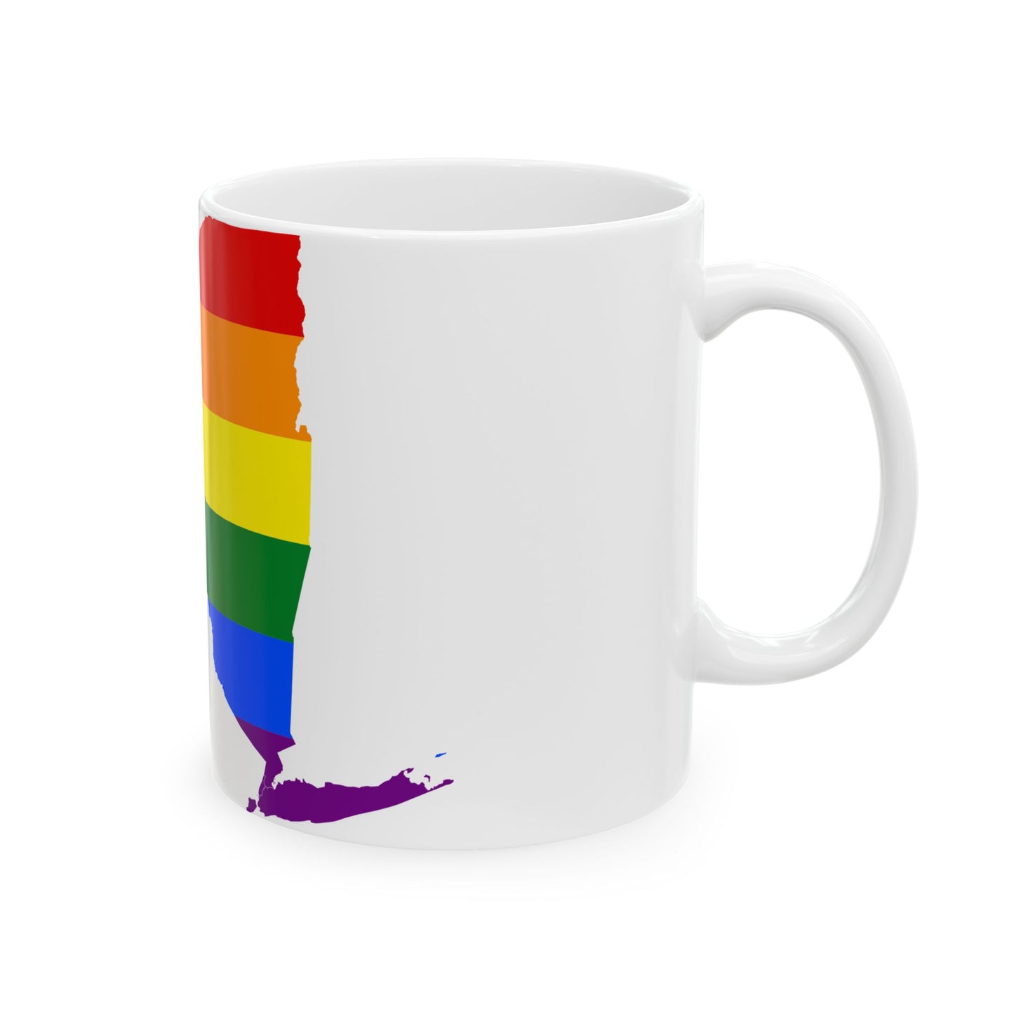 LGBT flag map of New York (United States) White Coffee Mug-Go Mug Yourself
