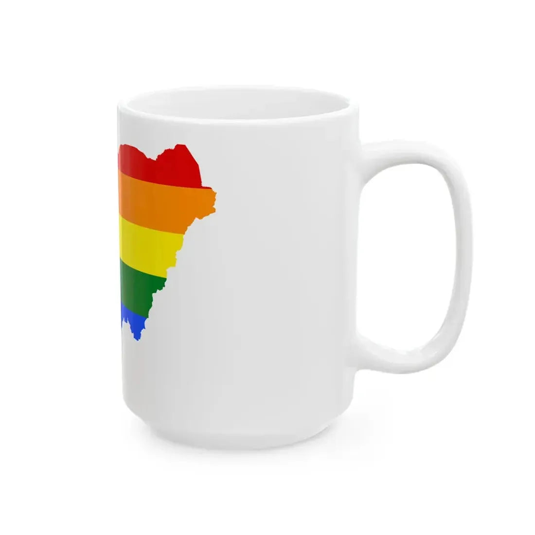 LGBT flag map of Nigeria (Niger) White Coffee Mug - Go Mug Yourself